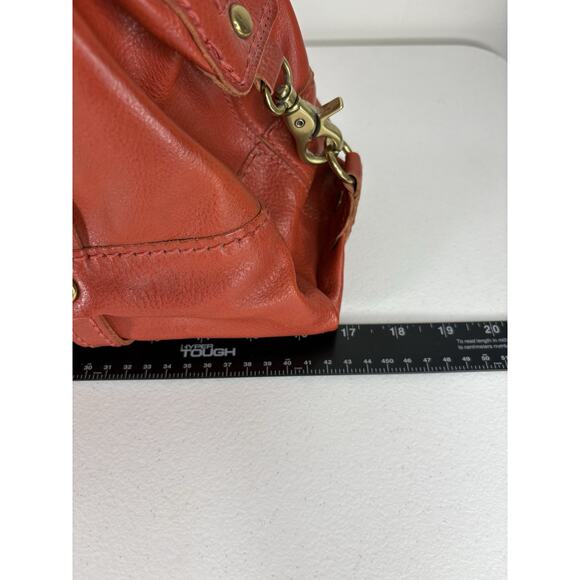 FOSSIL Fifty Four Leather Handbag Burnt Orange Clay Heavy Hardware Hobo Vintage - Picture 13 of 16